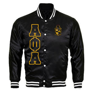 Oem Service bomber Satin Varsity jacket para hombres trending High Quality Luxury Full Sleeves Venta caliente chaquetas para hombres - Product Image 3