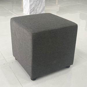 Minimalist Style Square Fabric-<b>Covered</b> One Seat <b>Sofa</b> Stool Genuine Leather Various Colors for Home Living-GDSF003 - Product Image 3