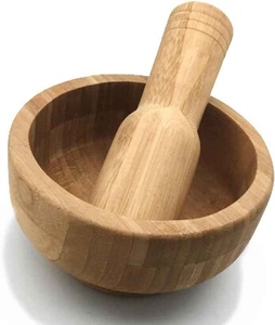Ensemble de pilon à mortier en bois classique, durable et écologique, outil de cuisine pour broyer les herbes et les épices, accessoires de cuisine - Product Image 4