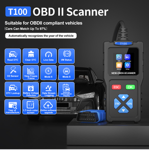 Cho jdiag T100 chuyên nghiệp OBD II Máy quét ô tô chẩn đoán mã đọc với bảo hành 1 năm để khắc phục sự cố xe hơi - Product Image 2