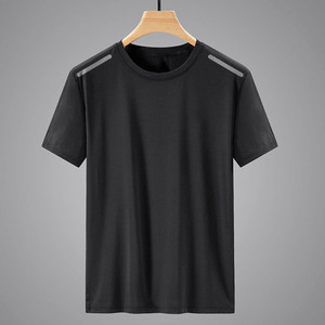 Camiseta de manga corta para hombre, ropa de secado rápido de verano de seda helada con diseño impreso bordado y logotipo personalizado OEM - Product Image 6