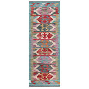 Alfombra Kilim de Maimana, Afganistán, 196 x 73 cm, Alfombras y Juegos de Alfombras - Product Image 1