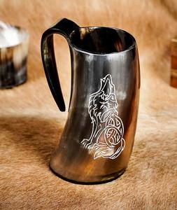 Taza de cuerno de buey Natural de alta calidad personalizada, taza de bebida vikinga de cuerno de búfalo Real de F S International - Product Image 1
