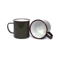 Mugs en métal personnalisés avec revêtement émaillé vert pour la maison et l'hôtel tasse de verres au design unique pour la cuisine et la table