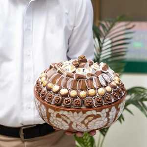 ถาดไม้ดีไซน์ใหม่สำหรับใส่ช็อกโกแลตและของหวาน ประดับมุก สำหรับเป็นของขวัญวันอีดและรอมฎอนสุดหรู ดีไซน์จากอินเดีย - Product Image 5