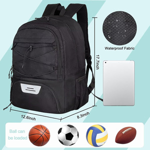 Sac à dos de football avec logo personnalisé avec compartiment pour porte-balle Sac de sport durable avec étiquettes Étiquettes et personnalisation - Product Image 2