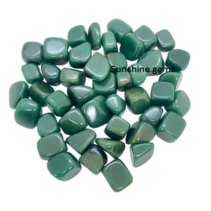 หินทัมเบิ้ลธรรมชาติผลึกหยกขัดเงาสีเขียวบำบัดนำโชคของตกแต่งบ้าน - Product Image 4