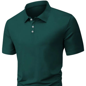 เสื้อยืดผู้ชายแขนสั้นธุรกิจลำลองปักลายปกสีทึบพิมพ์ลายสำหรับฤดูร้อน - Product Image 1