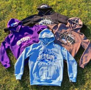 Sudadera con Capucha Personalizada con Bordado Desgastado, Estilo Pullover, Gruesa, Lavada al Ácido, 100% Algodón, para Hombre, Invierno, Secado Rápido, Transpirable - Product Image 1