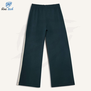 Pantalones Casuales de Moda para Mujer, Pierna Ancha Larga con Forro, Cintura Media, Frente Plano, 2 Bolsillos, Pantalones Cálidos de Otoño - Product Image 4