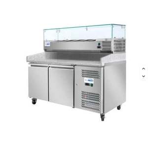 อุปกรณ์ทำความเย็นคิทเชน โต๊ะเตรียมพิซซ่าหน้าหินแกรนิตขนาด 59 นิ้ว พร้อมที่วางภาชนะใส่เครื่องปรุงสแตนเลส รับประกัน 3 ปี - Product Image 1