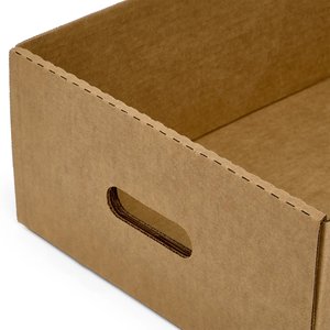 Boîtes de rangement rectangulaires en carton ondulé de style solide - Product Image 4