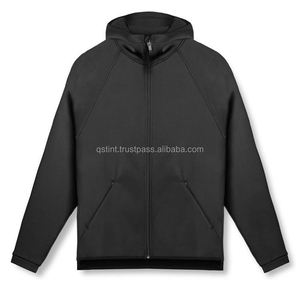 Sudadera deportiva unisex QST de otoño, informal, con cremallera completa, capucha, ajuste holgado, bordada, de algodón antipilling. - Product Image 5
