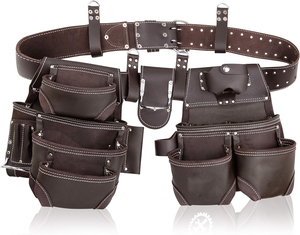 Cinturón de Herramientas de Cuero Genuino Prémium Personalizado para Carpintero con Bolsa y Soporte Organizador de Trabajo - Product Image 1