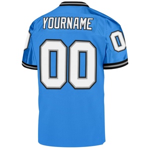 Jersey de Fútbol Americano Premium Azul Cielo, Ropa Deportiva, Malla Transpirable, Nombre y Número Personalizados, Logotipo, Proveedor Mayorista - Product Image 1