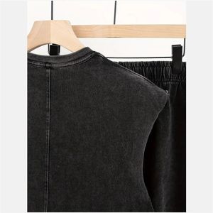 Conjunto Casual Estilo Vintage de 2 Piezas, 100% Algodón, Camiseta sin Mangas, Pantalones Cortos hasta la Rodilla, Cuello Redondo, Corte Holgado, Ecológico, para Verano - Product Image 3