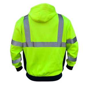 เสื้อฮู้ดแขนยาวสะท้อนแสงสำหรับผู้ชายเสื้อมีฮู้ดแบบสวมหัวมีเชือกดึงกว้างเทปสะท้อนแสง - Product Image 3