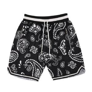 2023 été maille Polyester basket-ball Shorts haute qualité respirant décontracté grande taille partout impression concepteur Paisley motif 3D - Product Image 2