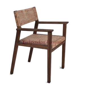 Minimalist Modern Teak Wood <b>Dining</b> <b>Chair</b> with Rattan Wicker General Use Home Furniture Home Office Hotel Villa Apartment Kitchen - Product Image 1