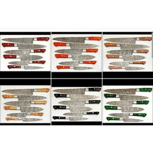 ชุดมีดเชฟ5ชิ้นสำหรับทำอาหารผลิตจากเหล็กดามัสกัสขนาด5ชิ้นงานตามสั่ง - Product Image 6