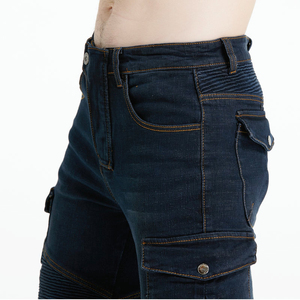 Durable Breathable <b>Mens</b> Denim Biker Pants with Protective Features Quick Dry for <b>Work</b> Safety and Heavy-Duty Riding - Product Image 4