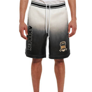 Pantalones cortos de cuero Avirex personalizados al por mayor para hombres pantalones cortos de entrenamiento de cintura media transpirables de secado rápido con cremallera frontal patrón sólido - Product Image 3