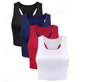 Chaleco de Yoga acanalado personalizado nuevo sin costuras para correr gimnasio ropa recortada camiseta sin mangas Sexy para mujer de talla grande Casual deportes Fitness Tops Jersey - Product Image 1