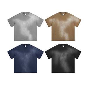 Venta al por mayor personalizado pesado hombres ácido lavado Vintage Camiseta 100% algodón gota hombro en blanco de gran tamaño estilo de la calle - Product Image 2