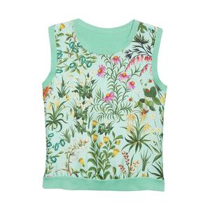 High Quality <b>Women's</b> Athletic <b>Tank</b> <b>Tops</b> Flower Printed Sleeveless Vest Sport Workout Clothing - Product Image 5