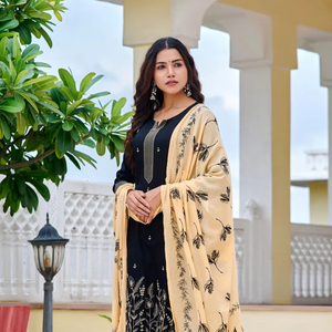 Costume pantalon moderne élégant en coton de qualité supérieure Salwar Kameez en soie à imprimé ethnique traditionnel indien à la mode - Product Image 1