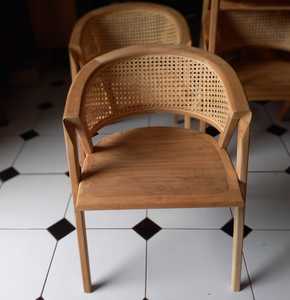 Silla de Ratán de Teca, Silla de Salón, Silla Retro - Product Image 2