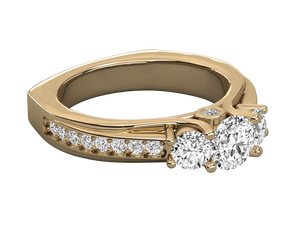 Anillos de Compromiso Clásicos con Diamantes Cultivados en Laboratorio con Certificación IGI, Chapados en Oro de 14K, Color E - Product Image 3