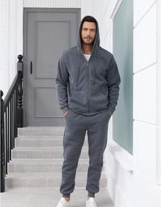 <b>Mens</b> Fashion Two-Piece Sportswear Gym Workout <b>Running</b> Suit Hooded Solid Pattern Winter Tracksuit Hoodie and <b>Pants</b> - Product Image 6
