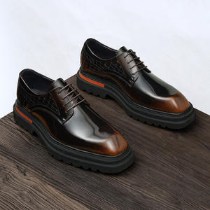 รองเท้าหนังแบบมีแถบยางยืดและส้นรองเท้าทนทานต่อการสึกหรอสำหรับผู้ชาย รองเท้าแบบทางการ - Product Image 5