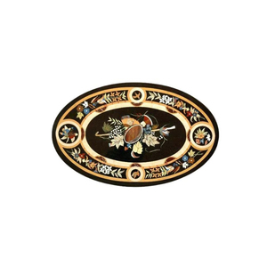 Pietra Dura Art Table basse avec dessus en marbre noir avec assemblage facile pour meubles de salon à la maison - Product Image 1