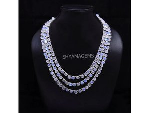 Perles de cœur à facettes en pierre de lune arc-en-ciel naturel pour la fabrication de bijoux, collier et bracelet à faire soi-même. - Product Image 3