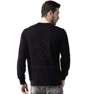 Sweat-shirts pour hommes personnalisés avec logo imprimé, en molleton uni, coupe classique, col rond, respirants et écologiques, pour l'hiver - Product Image 5