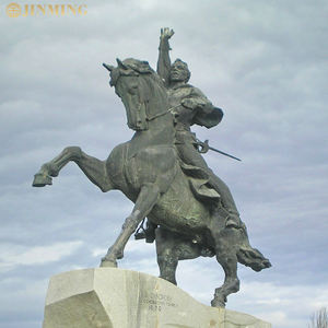 <span class=keywords><strong>Chevalier</strong></span> à cheval Bronze Sculpture Statue Extérieur Carré Parc et <span class=keywords><strong>Paysage</strong></span> Décoration Métal Artisanat Produit - Product Image 1