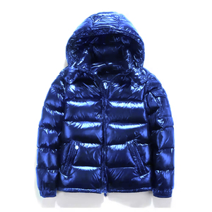 Chaqueta Acolchada Azul Ligera Personalizada para Hombre, de Alta Calidad, Cortavientos, de Invierno, con Cuello Alto, Tela de Lona, Envío DDP - Product Image 1