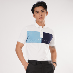 เสื้อโปโลแขนสั้นสำหรับผู้ชายเสื้อโปโลกอล์ฟผ้าสแปนเด็กซ์95% 5% โพลีเอสเตอร์ดีไซน์คลาสสิก - Product Image 1