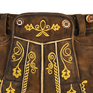 <b>Men</b> Bavarian Lederhosen <b>Shorts</b> Traditional German Leather Oktoberfest <b>Shorts</b> with Suspenders - Product Image 5