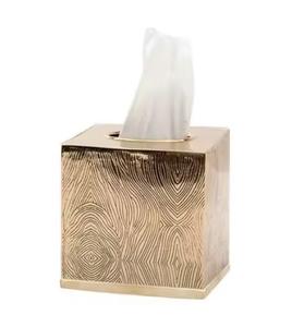 Porte-serviettes moderne en métal doré avec texture carrée pour la maison, l'hôtel, le restaurant, etc. - Product Image 1