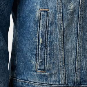 เสื้อแจ็คเก็ตยีนส์ผู้หญิงทรงครอป สไตล์วินเทจ ทำสีซีดแบบดิสเทรส แฟชั่นสตรีททันสมัย ใส่ได้ทุกวัน ราคาสมเหตุสมผล รับสั่งทำสีตามต้องการ - Product Image 5