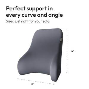 Frido Velvet Memory Foam Backrest <b>Cushion</b> for Chair | Ergonomic Lumbar Support Anti-Slip Removable Washable <b>Back</b> Pain Relief - Product Image 4