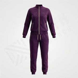 Conjuntos Deportivos de Felpa de Algodón Puro para Mujer, Elegantes, con Etiqueta de Logotipo Personalizable, de Alta Calidad, Suaves y Cálidos para Gimnasio - Product Image 1
