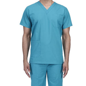 Uniformes Médicos para Hombre Tallas Grandes OEM, Conjuntos de Pantalones Jogger y Blusas de Manga Corta Elásticas con Logotipo Personalizado - Product Image 1