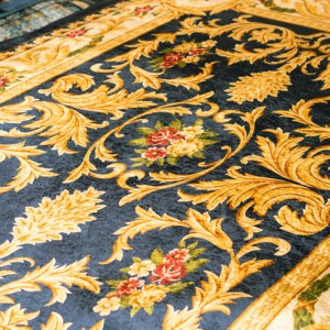 Shufu moderne abstrait écologique antidérapant tapis Anti-allergique entretien facile brillant imprimé polyester caoutchouc support de sol - Product Image 1