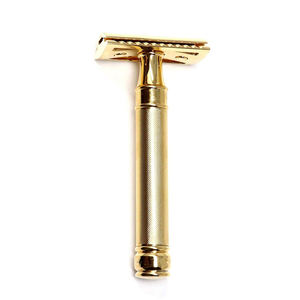 Maquinilla de afeitar de doble filo dorada para hombre, maquinilla de afeitar de seguridad, ajustable, de Metal - Product Image 6