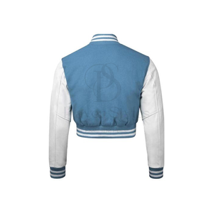 Chaqueta acolchada de lana de invierno XL para mujer, diseño recortado, cierre de botón personalizado, algodón transpirable, lana, piel de oveja sólida, Varsity - Product Image 3