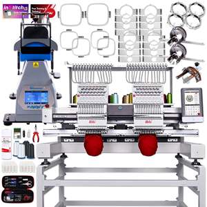 Factory Limited Discount VISION Two-Head 15 <b>Needle</b> Embroidery Machine Hotronix Hat Press Bundle Steel Material - Product Image 1
